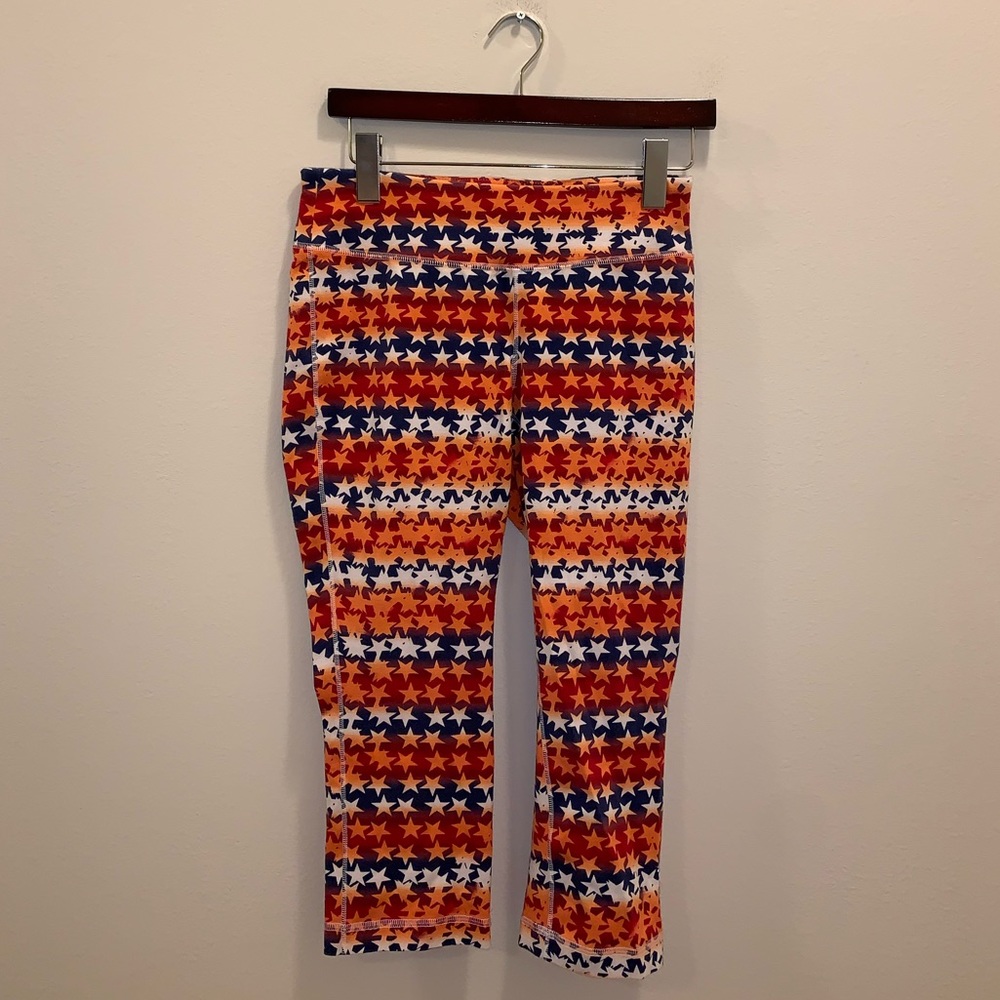 Reebok Orange & White Star leggings size M - Picture 2 of 11